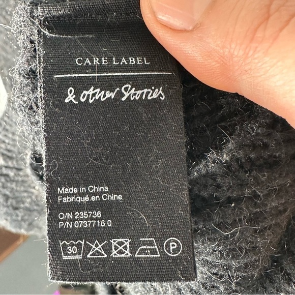& Other Stories Yak Hair Blend Cardigan Sweater Size XS Black - Picture 9 of 10